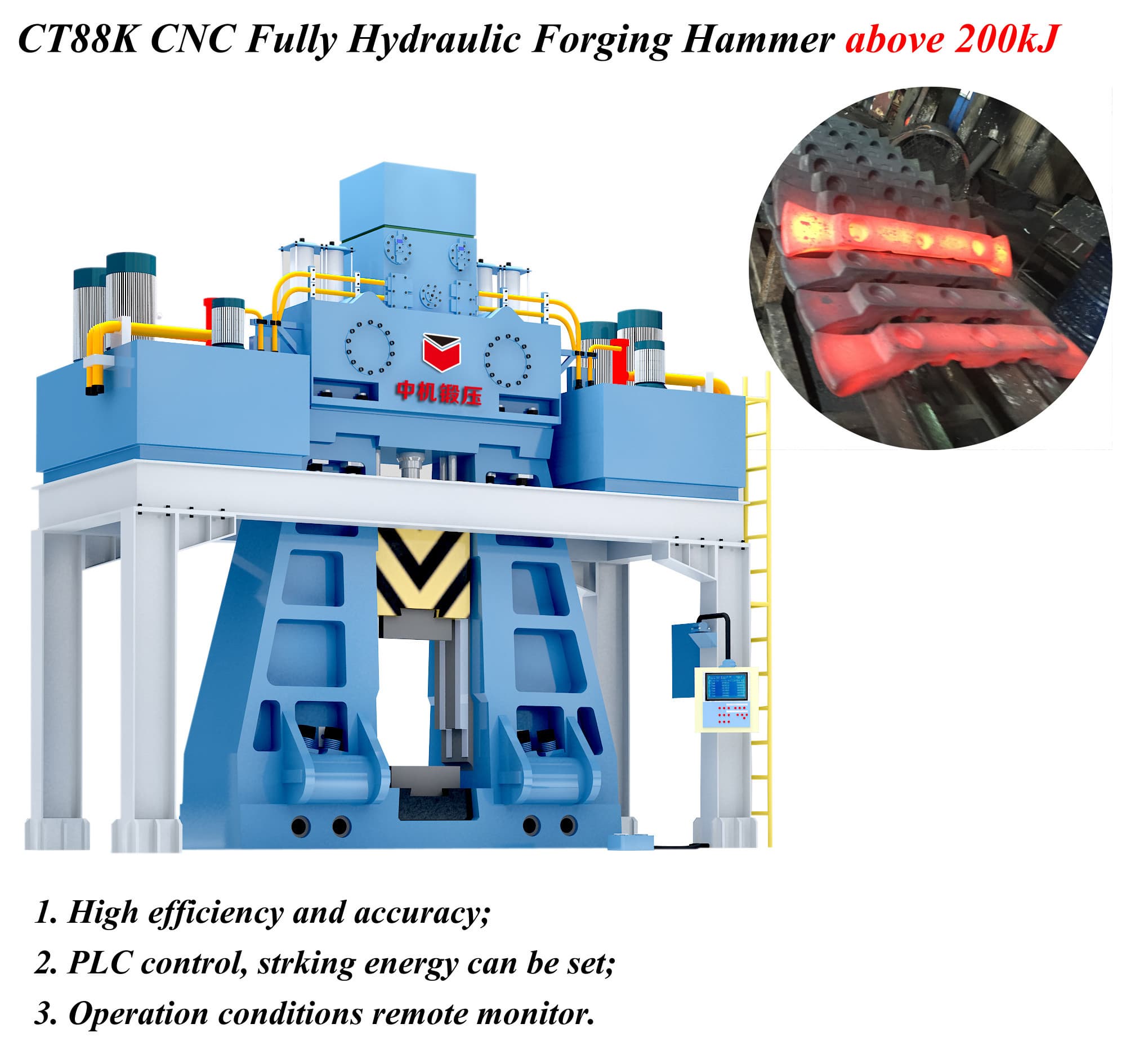 Fully hydraulic die forging hammer_Max_striking energy 500kJ